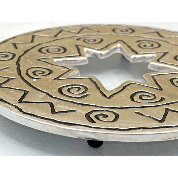 Wilton Armetale Reggae Trivet Pewter Metal Holloware 7" Diameter #820081 Discont - Picture 5 of 12